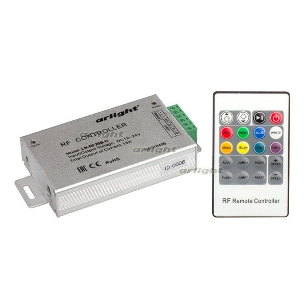 Контроллер Arlight LN-RF20B-H (12-24V,180-360W, ПДУ 20кн) 016499