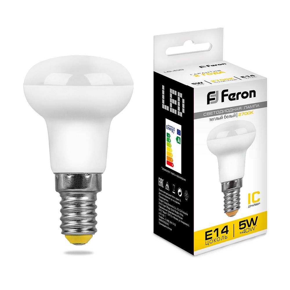 Лампа светодиодная Feron E14 5W 2700K Груша Матовая LB-439 25516